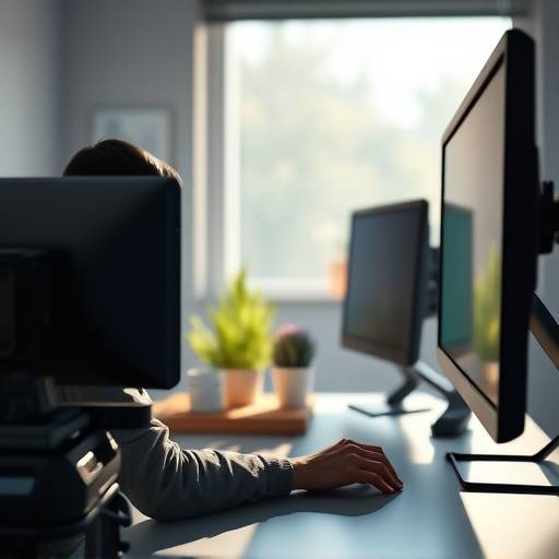 An animator working on a computer creating a 3D animation.