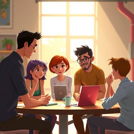 Animation team working on a new project