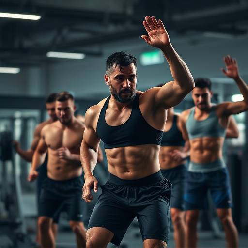 Athletes training in a commercial promoting fitness equipment.