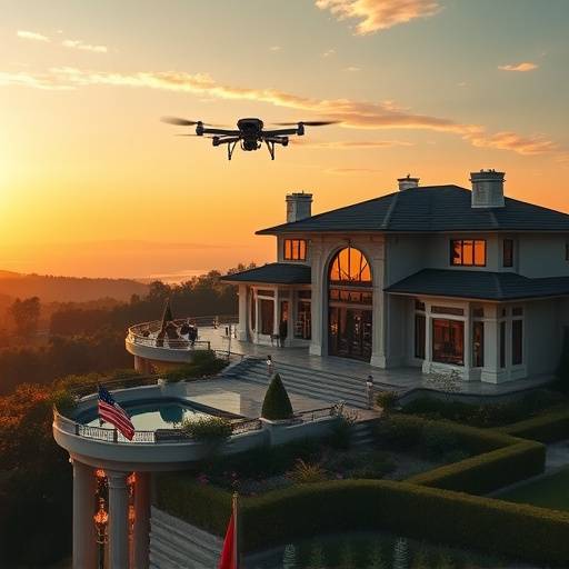 Drone footage showcasing luxury home listing with cinematic views and architectural details.