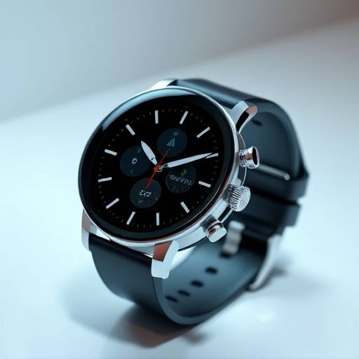 Sleek product demonstration of the 'Aether' smart watch, highlighting its features.