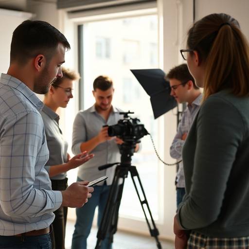 Team planning a marketing video shoot